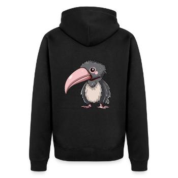 Look toucan de dessin animé mignon - Veste à capuche bio Premium Unisexe - noir - Dos - Nico (187cm)