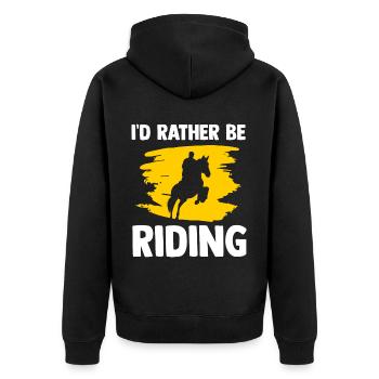 Pferdeliebhaber Reiten Reiten - Unisex Premium Bio Zip Hoodie - Schwarz - Hinten - Nico (187cm)
