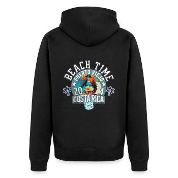 Beach time Costa Rica - Unisex Premium Organic Zip Hoodie - black - Back - Nico (187cm)