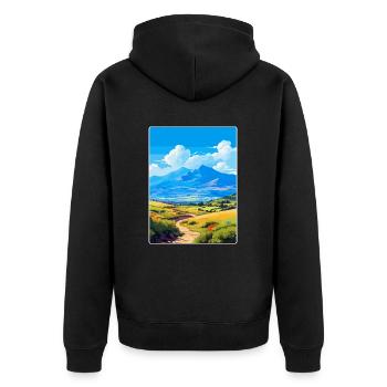 Mont Psiloritis Grèce Affiche de voyage vintage WPA - Veste à capuche bio Premium Unisexe - noir - Dos - Nico (187cm)