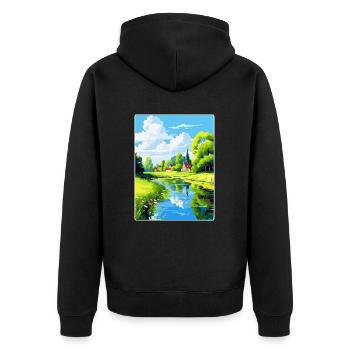 Spreewald Allemagne Affiche de voyage vintage souvenir - Veste à capuche bio Premium Unisexe - noir - Dos - Nico (187cm)