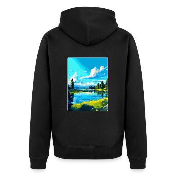 Wielkopolski Pologne Affiche de voyage vintage souvenir - Veste à capuche bio Premium Unisexe - noir - Dos - Nico (187cm)