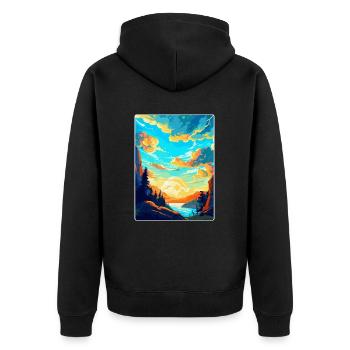 Podyji République tchèque Affiche de voyage vintage WPA - Veste à capuche bio Premium Unisexe - noir - Dos - Nico (187cm)