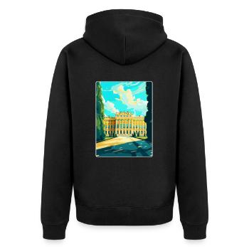 Schonbrunn Palace Austria Vintage Travel Poster - Unisex Premium Organic Zip Hoodie - black - Back - Nico (187cm)