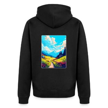 Schrattenfluh Suisse Affiche de voyage vintage - Veste à capuche bio Premium Unisexe - noir - Dos - Nico (187cm)