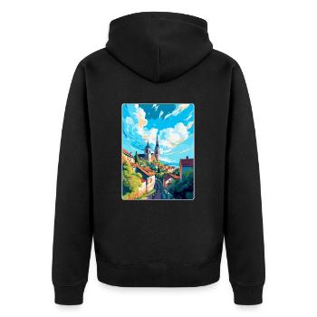 Tabor République tchèque Affiche de voyage vintage WPA Art - Veste à capuche bio Premium Unisexe - noir - Dos - Nico (187cm)