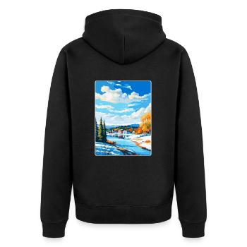 Lahti Finland Vintage Travel Poster WPA Souvenir - Unisex Premium Organic Zip Hoodie - black - Back - Nico (187cm)