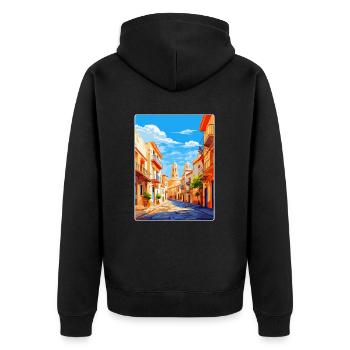 Alicante Espagne Affiche de voyage vintage Souvenir WPA - Veste à capuche bio Premium Unisexe - noir - Dos - Nico (187cm)