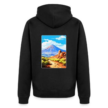 Parc national du Teide Espagne Affiche de voyage vintage - Veste à capuche bio Premium Unisexe - noir - Dos - Nico (187cm)
