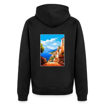 Altea Spain Vintage Travel Poster WPA Art Souvenir - Unisex Premium Organic Zip Hoodie - black - Back - Nico (187cm)