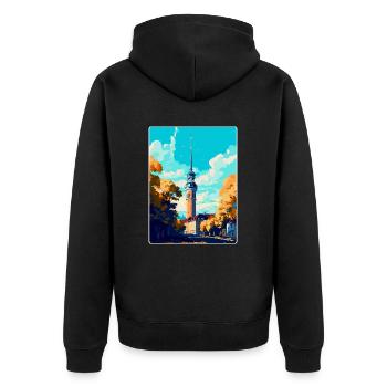 Dortmund Allemagne Poster de voyage vintage souvenir - Veste à capuche bio Premium Unisexe - noir - Dos - Nico (187cm)