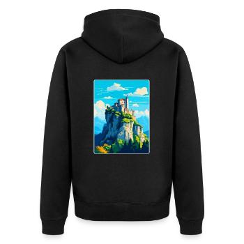 San Marino Vintage Voyage Poster Souvenir - Veste à capuche bio Premium Unisexe - noir - Dos - Nico (187cm)