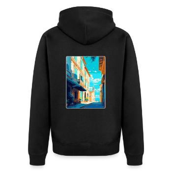 Arles France Vintage Travel Poster WPA Souvenir - Unisex Premium Organic Zip Hoodie - black - Back - Nico (187cm)
