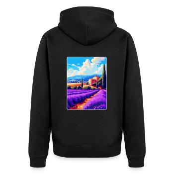 Provence Frankreich Vintage Reiseplakat Souvenir WPA - Unisex Premium Bio Zip Hoodie - Schwarz - Hinten - Nico (187cm)
