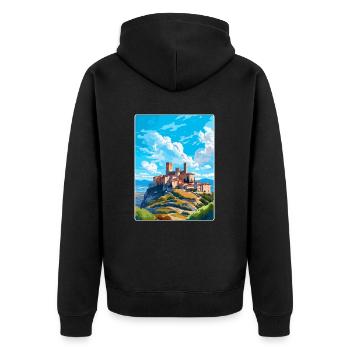 Avila Spain Vintage Travel Poster WPA Art Souvenir - Unisex Premium Organic Zip Hoodie - black - Back - Nico (187cm)