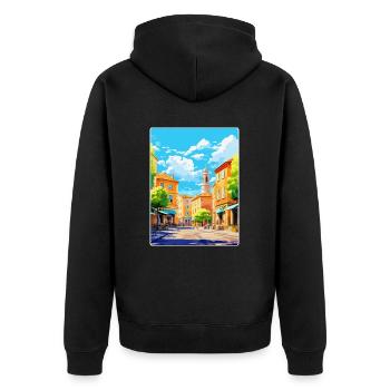Aix En Provence France Vintage Travel Poster WPA - Unisex Premium Organic Zip Hoodie - black - Back - Nico (187cm)