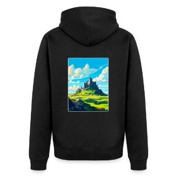 Rock Of Cashel Irlande Royaume-Uni Affiche De Voyage Vintage - Veste à capuche bio Premium Unisexe - noir - Dos - Nico (187cm)