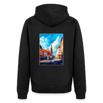 Ostrava Czech Republic Vintage Travel Poster WPA - Unisex Premium Organic Zip Hoodie - black - Back - Nico (187cm)