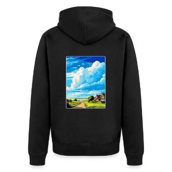 New Romney England Uk Vintage Travel Poster WPA - Unisex Premium Organic Zip Hoodie - black - Back - Nico (187cm)