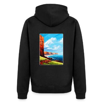 Isle Of Hoy Scotland Uk Vintage Travel Poster WPA - Unisex Premium Organic Zip Hoodie - black - Back - Nico (187cm)