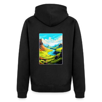 Isle Of Skye Scotland Uk Vintage Travel Poster WPA - Unisex Premium Organic Zip Hoodie - black - Back - Nico (187cm)