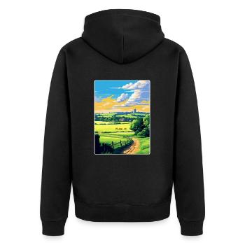 Cotswolds Angleterre Royaume-Uni Affiche de voyage vintage WPA Art - Veste à capuche bio Premium Unisexe - noir - Dos - Nico (187cm)