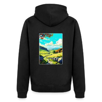 Affiche de voyage du parc national des Yorkshire Dales WPA - Veste à capuche bio Premium Unisexe - noir - Dos - Nico (187cm)