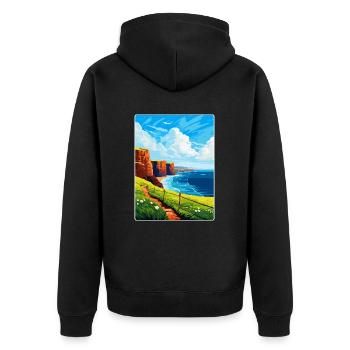 Isle Of Hoy Scotland Uk Vintage Travel Poster WPA - Unisex Premium Organic Zip Hoodie - black - Back - Nico (187cm)