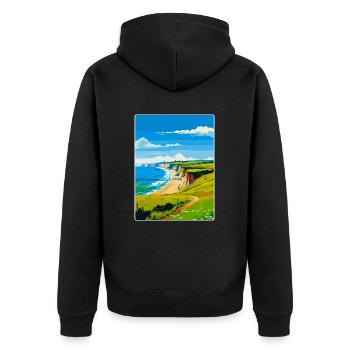 Dorset Uk Vintage Voyage Poster Souvenir WPA - Veste à capuche bio Premium Unisexe - noir - Dos - Nico (187cm)