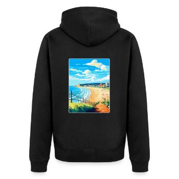 Bournemouth Dorset Vintage Voyage Poster Souvenir - Veste à capuche bio Premium Unisexe - noir - Dos - Nico (187cm)