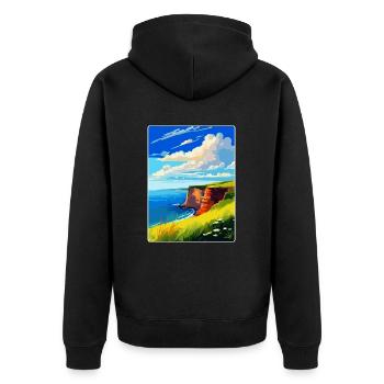 Berry Head Devon Vintage Voyage Poster Souvenir - Veste à capuche bio Premium Unisexe - noir - Dos - Nico (187cm)