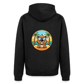 Castor Drôle Dessin Animé Plage D’été Lunettes De Soleil Cool - Veste à capuche bio Premium Unisexe - noir - Dos - Nico (187cm)