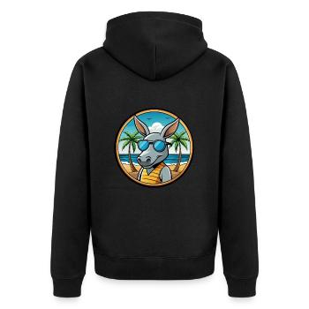 Aardvark Funny Cartoon Lunettes de soleil de plage d’été - Veste à capuche bio Premium Unisexe - noir - Dos - Nico (187cm)