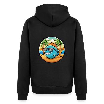Poisson Drôle Dessin Animé Plage D’été Lunettes De Soleil Autocollant - Veste à capuche bio Premium Unisexe - noir - Dos - Nico (187cm)