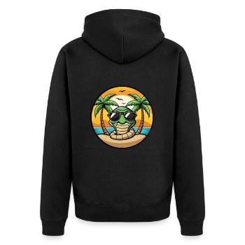 Snake Funny Cartoon Summer Beach Sunglasses Cool - Unisex Premium Organic Zip Hoodie - black - Back - Nico (187cm)