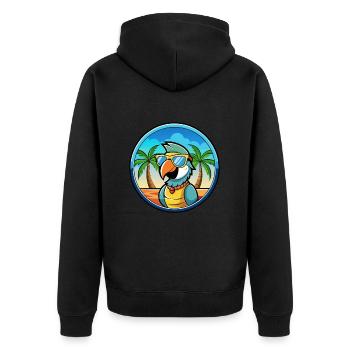 Perroquet Drôle Dessin Animé Plage Été Lunettes De Soleil Cool - Veste à capuche bio Premium Unisexe - noir - Dos - Nico (187cm)
