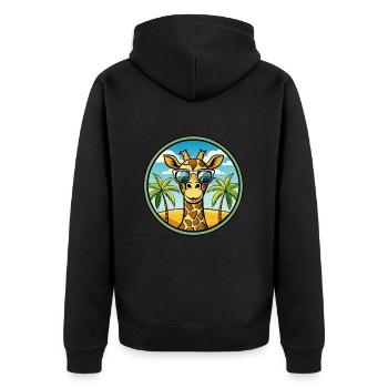 Giraffe Lustige Cartoon Sommer Strand Sonnenbrille Cool - Unisex Premium Bio Zip Hoodie - Schwarz - Hinten - Nico (187cm)