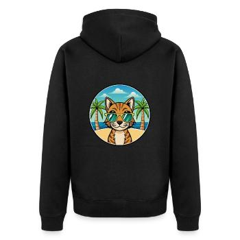 Bengalische Katzenrasse Cartoon Sonnenbrille Strand - Unisex Premium Bio Zip Hoodie - Schwarz - Hinten - Nico (187cm)