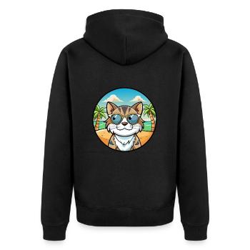 Lunettes de soleil de dessin animé de race de chat calicot dilué plage - Veste à capuche bio Premium Unisexe - noir - Dos - Nico (187cm)