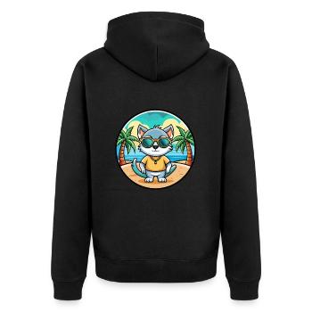 Khao Manee Cat Breed Cartoon Lunettes de soleil Beach - Veste à capuche bio Premium Unisexe - noir - Dos - Nico (187cm)
