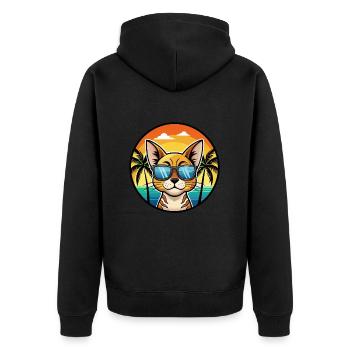 Chat Abyssin Race Dessin Animé Lunettes de soleil Plage - Veste à capuche bio Premium Unisexe - noir - Dos - Nico (187cm)