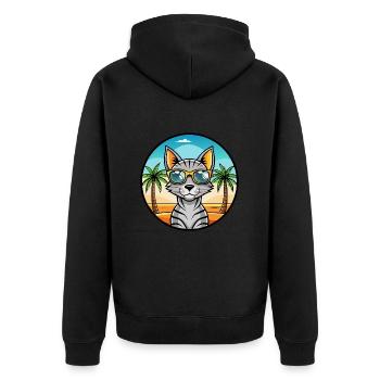 Lunettes de soleil de dessin animé de race de chat Mau égyptienne arabe - Veste à capuche bio Premium Unisexe - noir - Dos - Nico (187cm)
