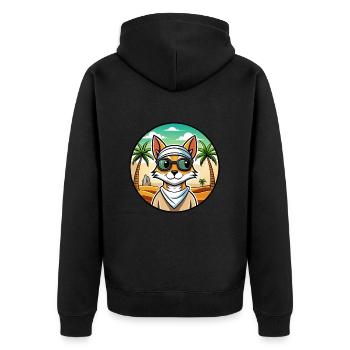 Lunettes de soleil de race de chat Mau arabe de plage - Veste à capuche bio Premium Unisexe - noir - Dos - Nico (187cm)