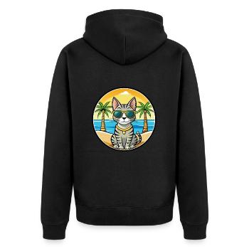 Lunettes de soleil de dessin animé de race de chat Mau égyptien plage - Veste à capuche bio Premium Unisexe - noir - Dos - Nico (187cm)