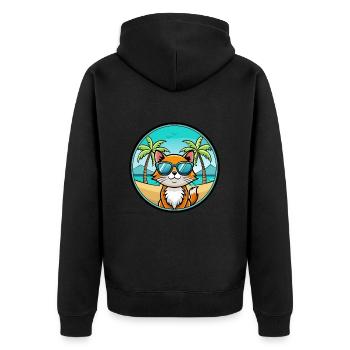 Hantilly Tiffany Race Chat Dessin Animé Lunettes de Soleil Plage - Veste à capuche bio Premium Unisexe - noir - Dos - Nico (187cm)
