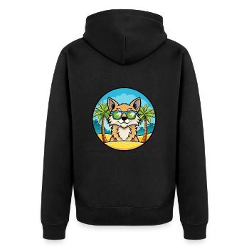 Lunettes de soleil de dessin animé de race de chat à poil long allemand plage - Veste à capuche bio Premium Unisexe - noir - Dos - Nico (187cm)