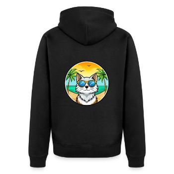 Forêt norvégienne Race Dessin animé Lunettes de soleil Plage - Veste à capuche bio Premium Unisexe - noir - Dos - Nico (187cm)