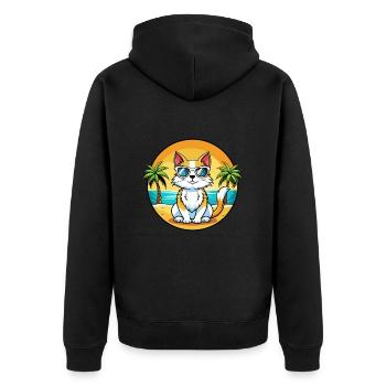Lunettes de soleil de dessin animé de race de chat turc plage - Veste à capuche bio Premium Unisexe - noir - Dos - Nico (187cm)