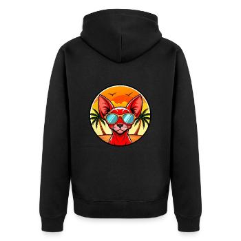 Lunettes de soleil de dessin animé Devon Rex Redon Rex Race Beach - Veste à capuche bio Premium Unisexe - noir - Dos - Nico (187cm)