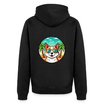 Lunettes de soleil de dessin animé de race de chat balinais plage - Veste à capuche bio Premium Unisexe - noir - Dos - Nico (187cm)